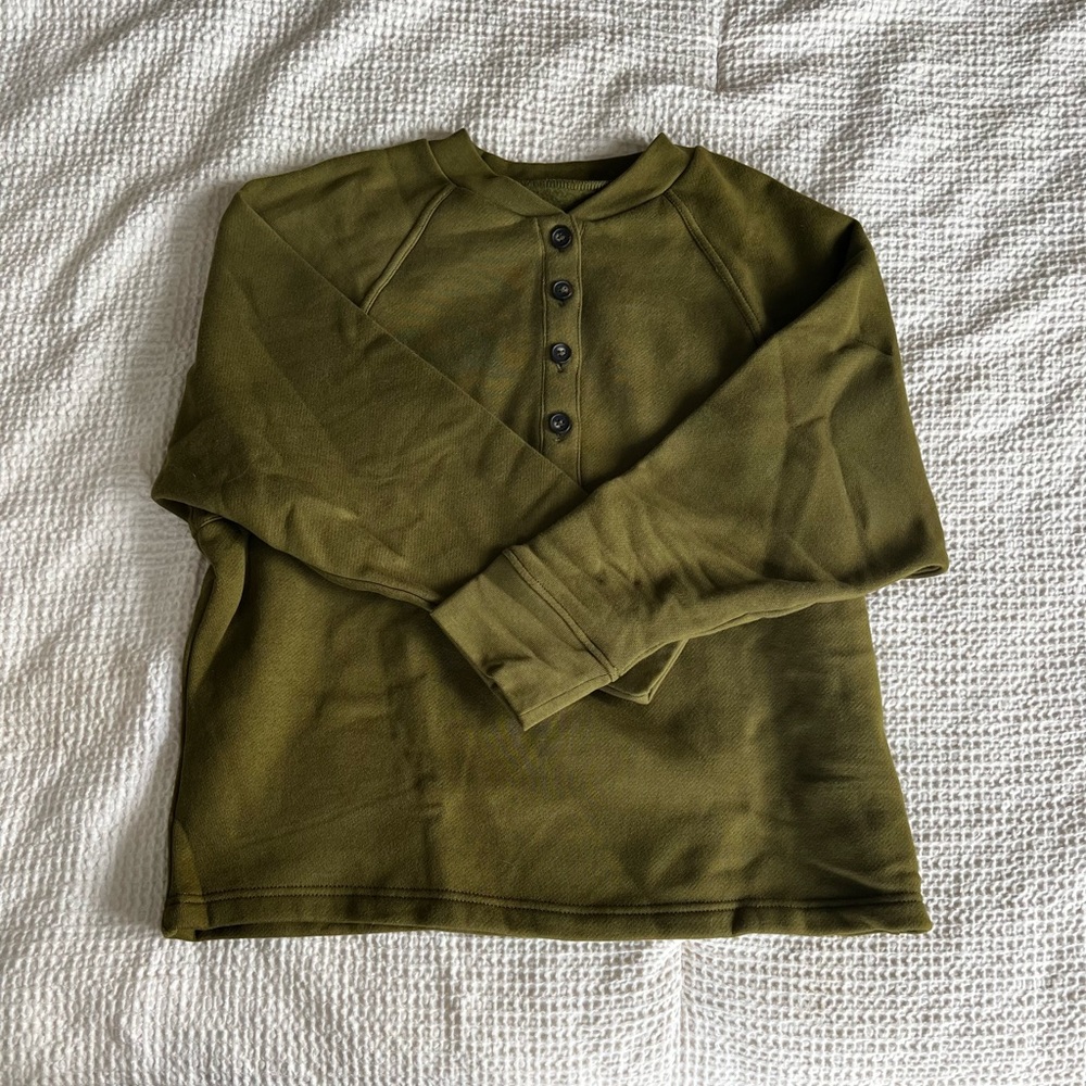 NWT XXS Olive Green Madewell Henley Sweater